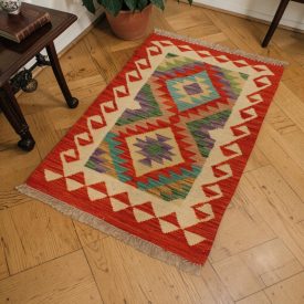 Chobi Kilim szőnyeg 61x88 kézi szövésű gyapjú Kilim