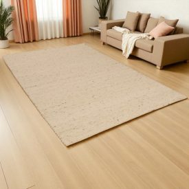   Vastag gyapjú szőnyeg 200x301 bézs színű nappali szőnyeg