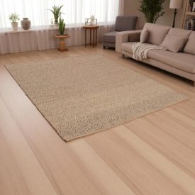   Vastag szőnyeg gyapjúból világos barna színű 250x274 nagyméretű szőnyeg a nappaliba