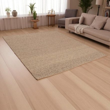 Vastag szőnyeg gyapjúból világos barna színű 250x274 nagyméretű szőnyeg a nappaliba