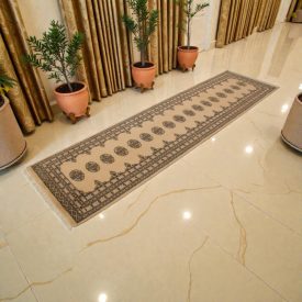   Futószőnyeg bézs Bokhara 305x80 kézi csomózású pakisztáni szőnyeg