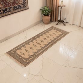   Futószőnyeg bézs Jaldar 185x62 kézi csomózású pakisztáni szőnyeg