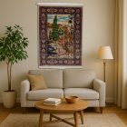 Viszkóz szőnyeg Kert motívum bézs 100x150 iráni gobelin hatású szőnyeg