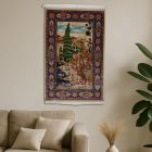 Viszkóz szőnyeg Kert motívum bézs 80x120 gobelin hatású szőnyeg Iránból