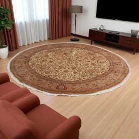   Kerek szőnyeg Isfahan 301x310 kézi csomózású perzsa szőnyeg