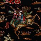 Viszkóz szőnyeg Vadászat kék 100x150 iráni gobelin hatású szőnyeg