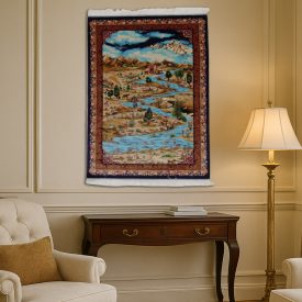   Viszkóz szőnyeg Nazhivan bézs 100x150 gobelin hatású szőnyeg Iránból
