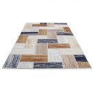 Modern szőnyeg szürke kék barna SAMI 140x200 gépi modern szőnyeg nappaliba vagy hálószobába
