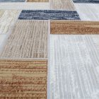 Modern szőnyeg szürke kék barna SAMI 140x200 gépi modern szőnyeg nappaliba vagy hálószobába