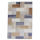 Modern szőnyeg szürke kék barna SAMI 80x150 gépi modern szőnyeg nappaliba vagy hálószobába