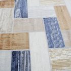 Modern szőnyeg szürke kék barna SAMI 80x150 gépi modern szőnyeg nappaliba vagy hálószobába