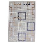 Modern szőnyeg szürke barna kék AMIR 140x200 gépi modern szőnyeg nappaliba vagy hálószobába