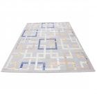 Modern szőnyeg szürke barna kék AMIR 140x200 gépi modern szőnyeg nappaliba vagy hálószobába