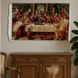   Viszkóz szőnyeg Utolsó vacsora 80x120 iráni gobelin hatású szőnyeg
