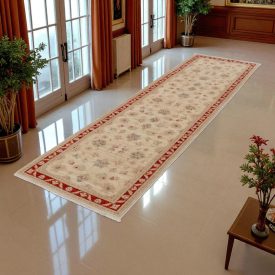   Ziegler szőnyeg bézs-bordó 80x289 kézi csomózású perzsa szőnyeg