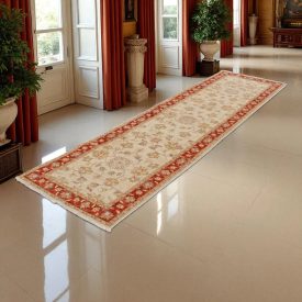   Ziegler szőnyeg bézs-piros 80x293 kézi csomózású perzsa szőnyeg
