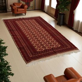   Pakisztáni szőnyeg barna Jaldar 126x175 kézi csomózású szőnyeg