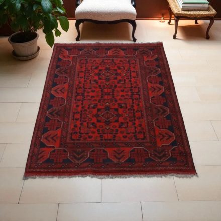 Afgán szőnyeg bordó Bokhara 102x145 kézi csomozású keleti szőnyeg