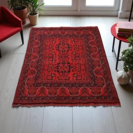Afgán szőnyeg bordó 102x154 kézi csomozású keleti szőnyeg