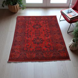 Keleti szőnyeg bordó 98x145 kézi csomózású Afgán szőnyeg