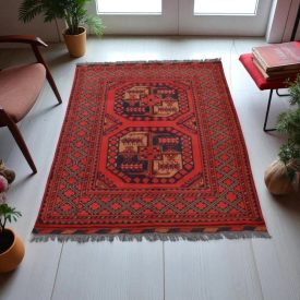 Keleti szőnyeg bordó 101x142 kézi csomózású afgán szőnyeg