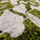 Design szőnyeg zöld-fehér Patchwork 200x298 nappali szőnyeg