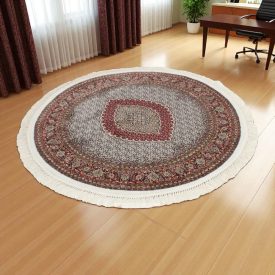 Kerek szőnyeg bézs 150x150 prémium luxus szőnyeg akrilból  -87034C150150