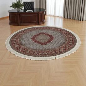 Kerek szőnyeg bézs 200x200 prémium luxus szőnyeg akrilból  -87034C200200