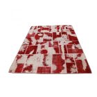 Design szőnyeg bordó-fehér Patchwork 170x241 nappali szőnyeg