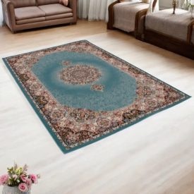 Luxus szőnyeg türkizkék 160x230 elegáns nappali szőnyeg akrilból  -872365B160230