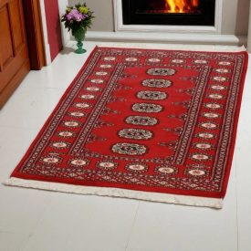   Pakisztáni szőnyeg bordó Bukhara 79x121 kézi csomózású szőnyeg