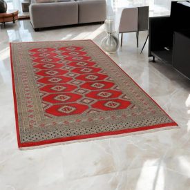   Pakisztáni szőnyeg piros Jaldar 153x259 kézi csomózású szőnyeg