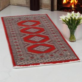   Pakisztáni szőnyeg bordó Jaldar 71x118 kézi csomózású szőnyeg