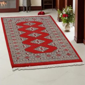   Pakisztáni szőnyeg bordó Jaldar 79x127 kézi csomózású szőnyeg