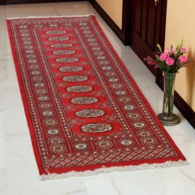   Futószőnyeg bordó Bukhara 65x180 Pakisztáni kézi csomózású szőnyeg