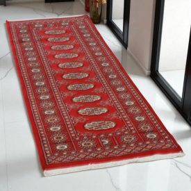  Futószőnyeg bordó Bukhara 64x177 Pakisztáni kézi csomózású szőnyeg