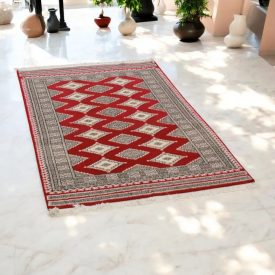   Pakisztáni szőnyeg bordó Jaldar 93x140 kézi csomózású szőnyeg