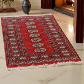  Pakisztáni szőnyeg bordó Bukhara 78x116 kézi csomózású szőnyeg