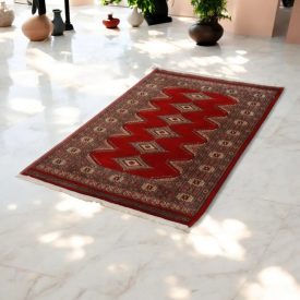   Pakisztáni szőnyeg bordó Jaldar 95x165 kézi csomózású szőnyeg