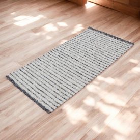 Modern gyapjú szőnyeg Rustic 70x140 szürke szőnyeg
