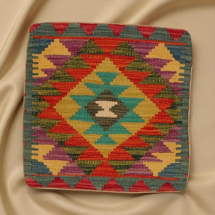 Afgán Kilim párnahuzat 45x45 kézi készítésű párna