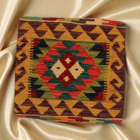 Afgán Kilim párnahuzat 45x45 kézi szövésű párna
