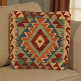 Kézi szövésű Kilim párnahuzat 45x45 afgán díszpárna