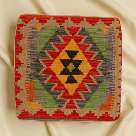 Kézi szövésű Kilim párnahuzat 45x45 afgán díszpárna