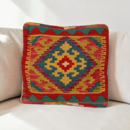 Afgán Kilim párnahuzat 40x40 kézi készítésű párna