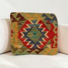Afgán Kilim párnahuzat 40x40 kézi készítésű párna