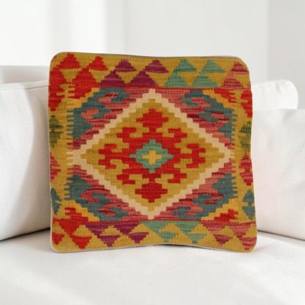 Afgán Kilim párnahuzat 40x40 kézi készítésű párna