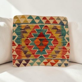 Afgán Kilim párnahuzat 40x40 kézi szövésű párna