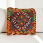 Afgán Kilim párnahuzat 40x40 kézi készítésű párna