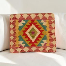 Afgán Kilim párnahuzat 45x40 kézi szövésű párna